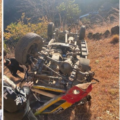 रुकुम पुर्वमा जिपको टाएर फुस्केर जिप दुर्घटना